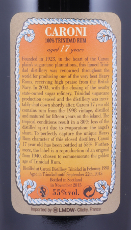 Caroni 1998 17 Years Extra Strong 110° Proof Heavy Trinidad Rum 55,0%