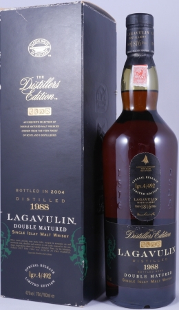 Lagavulin 1988 16 Years Distillers Edition 2004 Special Release lgv.4/492 Islay Single Malt Scotch Whisky 43,0%