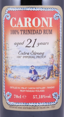 Velier Caroni 1996 21 Years Extra Strong 100° Imperial Proof Heavy Trinidad Rum 57.18%
