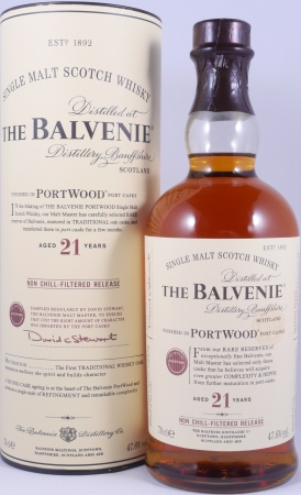 Balvenie 21 Years Port Wood Non-Chill Filtered Limited Edition Highland Single Malt Scotch Whisky 47.6%