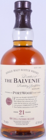 Balvenie 21 Years Port Wood Non-Chill Filtered Limited Edition Highland Single Malt Scotch Whisky 47.6%
