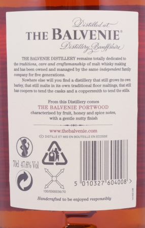 Balvenie 21 Years Port Wood Non-Chill Filtered Limited Edition Highland Single Malt Scotch Whisky 47.6%