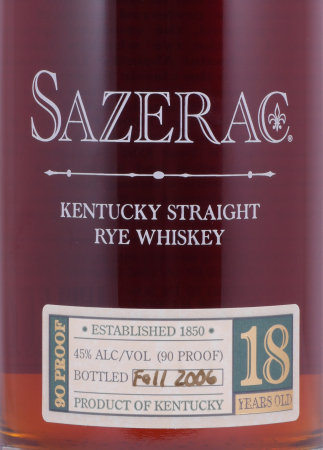 Sazerac 1988 18 Years Buffalo Trace Antique Collection 2006 Kentucky Straight Rye Whiskey 45,0%
