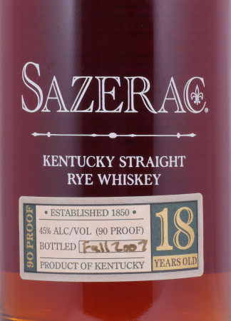 Sazerac 1989 18 Years Buffalo Trace Antique Collection 2007 Kentucky Straight Rye Whiskey 45,0%