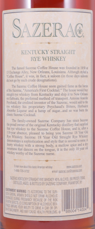 Sazerac 1989 18 Years Buffalo Trace Antique Collection 2007 Kentucky Straight Rye Whiskey 45,0%