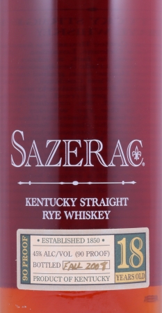 Sazerac 1990 18 Years Buffalo Trace Antique Collection 2008 Kentucky Straight Rye Whiskey 45.0%