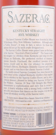 Sazerac 1991 18 Years Buffalo Trace Antique Collection 2009 Kentucky Straight Rye Whiskey 45,0%