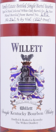 Willett 2002 6 Years Single Barrel No. 6812 Silver Wax Sealed Family Estate Rare Release Kentucky Straight Bourbon Whiskey 56,1%
