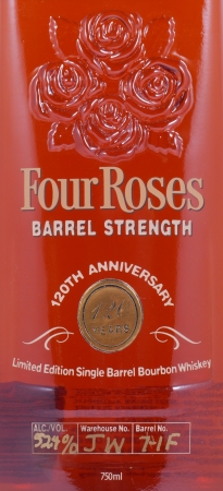 Four Roses 12 Years Single Barrel No. 7-1F 120th Anniversary Special Limited Edition Kentucky Straight Bourbon Whiskey 52.4%