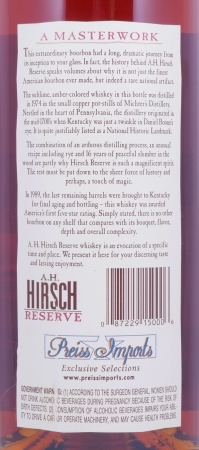 A.H. Hirsch Reserve 1974 16 Years Gold Foil Straight Bourbon Whiskey 45.8%