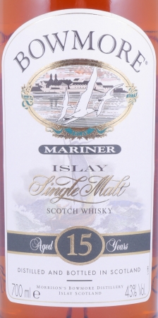 Bowmore 15 Years Mariner Islay Single Malt Scotch Whisky Seagull Label with 3 Icons 43,0%