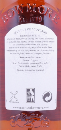 Bowmore 15 Years Mariner Islay Single Malt Scotch Whisky Seagull Label with 3 Icons 43,0%
