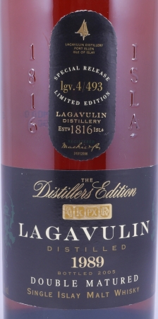 Lagavulin 1989 16 Years Distillers Edition 2005 Special Release lgv.4/493 Islay Single Malt Scotch Whisky 43,0% 1,0L