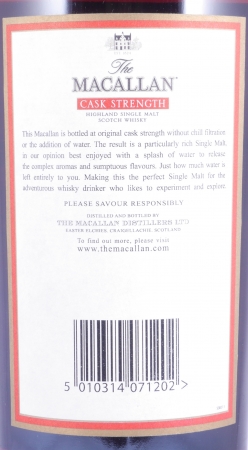 Macallan 10 Years Cask Strength Sherry Oak Highland Single Malt Scotch Whisky 58.4% 1.0L