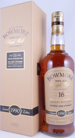 Bowmore 1990 16 Years Sherry Cask Vintage Limited Edition Bottling Islay Single Malt Scotch Whisky 53,8%