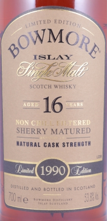Bowmore 1990 16 Years Sherry Casks Vintage Limited Edition Bottling Islay Single Malt Scotch Whisky 53.8%