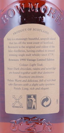Bowmore 1990 16 Years Sherry Casks Vintage Limited Edition Bottling Islay Single Malt Scotch Whisky 53.8%