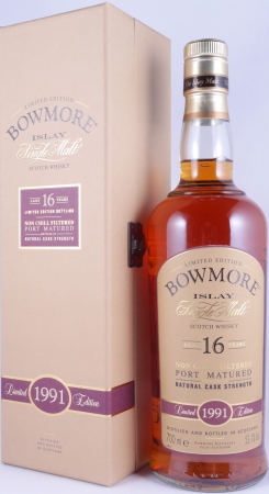 Bowmore 1991 16 Years Port Cask Limited Edition Bottling Islay Single Malt Scotch Whisky Cask Strength 53,1%