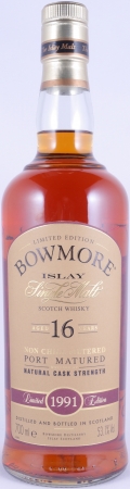 Bowmore 1991 16 Years Port Cask Vintage Limited Edition Islay Single Malt Scotch Whisky 53,1%