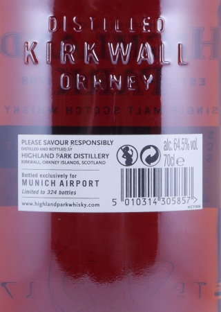 Highland Park 2006 11 Years First Fill European Hogshead Cask No. 3720 Munich Airport Exclusive Orkney Islands Single Malt Scotch Whisky 64,5%