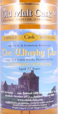 Talisker-Talimburg 1972 32 Years Rum Finished Refill Hogshead Cask No. 1568 Isle of Skye Single Malt Scotch Whisky 45,2%