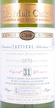 Talisker-Tactical 1970 31 Years Oak Cask / Sherry Cask Finished Douglas Laing OMC Isle of Skye Single Malt Scotch Whisky 50,0%