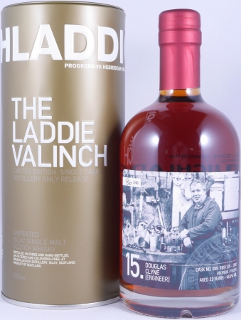 Bruichladdich 1992 23 Years Bourbon/Figuero Cask No. 009 R09/125 Laddie Crew Valinch 15 Engineer Douglas Clyne Islay Single Malt Scotch Whisky 49.8%