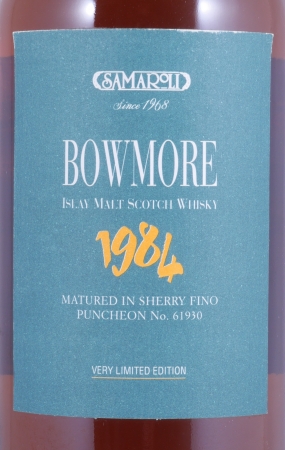 Bowmore 1984 16 Years Fino Sherry Puncheon Cask No. 61930 Samaroli Very Limited Edition Islay Single Malt Scotch Whisky 45,0%
