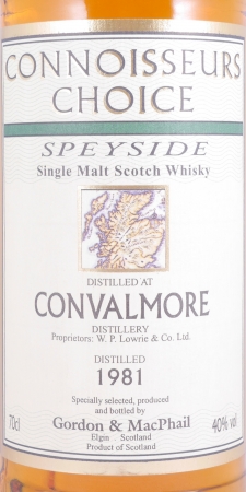 Convalmore 1981 17 Years Gordon und MacPhail Connoisseurs Choice Gold Screw Cap Speyside Single Malt Scotch Whisky 40,0%