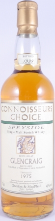 Glencraig 1975 24 Years Gordon and MacPhail Connoisseurs Choice Speyside Single Malt Scotch Whisky 40.0%