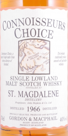 St. Magdalene 1966 28 Years Gordon and MacPhail Connoisseurs Choice Gold Screw Cap Lowland Single Malt Scotch Whisky 40.0%