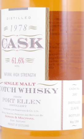 Port Ellen 1978 16 Years Oak Cask No. 2697 Gordon und MacPhail Cask Strenght Limited Edition Islay Single Malt Scotch Whisky 61,6%