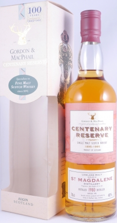 St. Magdalene 1980 15 Years Oak Casks Gordon und MacPhail Centenary Reserve Lowland Single Malt Scotch Whisky 40,0%