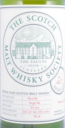 Glenlochy 1981 14 Years Society Cask No. 62.7 Mangosteens Scotch Malt Whisky Society Highland Single Malt Scotch Whisky 61,5%