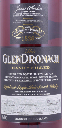Glendronach 1993 25 Years Sherry Butt Cask No. 400 Distillery Managers Exklusive Hand-Filled Highland Single Malt Scotch Whisky 53,6%