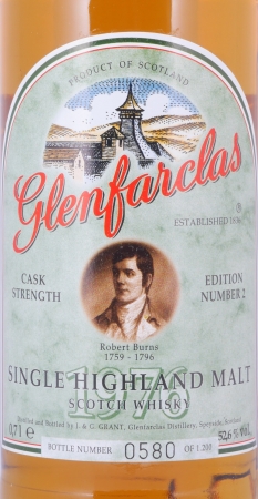 Glenfarclas 1976 20 Years Sherry Casks Edition No. 2 Robert Burns Highland Single Malt Scotch Whisky Cask Strength 52.6%
