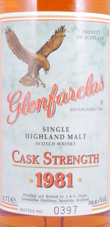 Glenfarclas 1981 16 Years Sherry Casks The Spirit of Independence Highland Single Malt Scotch Whisky Cask Strength 53.4%