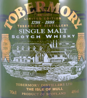 Tobermory Commemorative 200th Anniversary 1798-1998 Collectors Edition Island Single Malt Scotch Whisky 40,0%