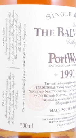 Balvenie 1991 14 Years Port Wood Limited Release Highland Single Malt Scotch Whisky 40.0%