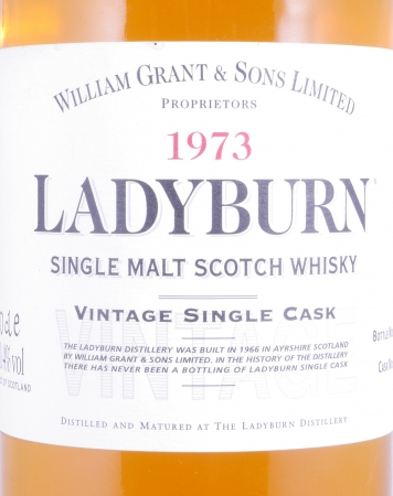 Ladyburn 1973 27 Years Vintage Single Cask No. 4510 Lowland Single Malt Scotch Whisky Cask Strength 50,4%