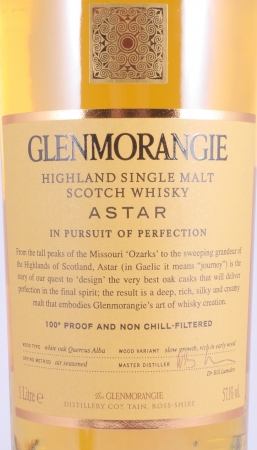Glenmorangie Astar 1st Release Limited 2008 Edition Highland Single Malt Scotch Whisky Cask Strength 57.1% 1.0 L