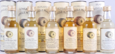 Signatory Vintage Miniaturen-Sammlung Single Malt Scotch Whisky 31 Flaschen 43,0% Vol. in Original-Tube