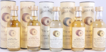 Signatory Vintage Miniaturen-Sammlung Single Malt Scotch Whisky 31 Flaschen 43,0% Vol. in Original-Tube