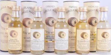 Signatory Vintage Miniaturen-Sammlung Single Malt Scotch Whisky 31 Flaschen 43,0% Vol. in Original-Tube