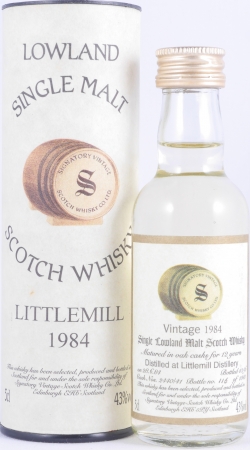 Littlemill 1984 12 Years Oak Cask Nos. 2440/41 Miniatur Lowland Single Malt Scotch Whisky Signatory Vintage 43.0%