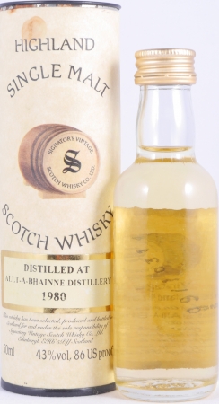 Allt-A-Bhainne 1980 18 Years Oak Cask No. 19000 Miniatur Signatory Vintage Speyside Single Malt Scotch Whisky 43,0%