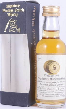 Dalmore 1978 20 Years Sherry Butt No. 10133 Miniatur Highland Single Malt Scotch Whisky Signatory Vintage 56,6%
