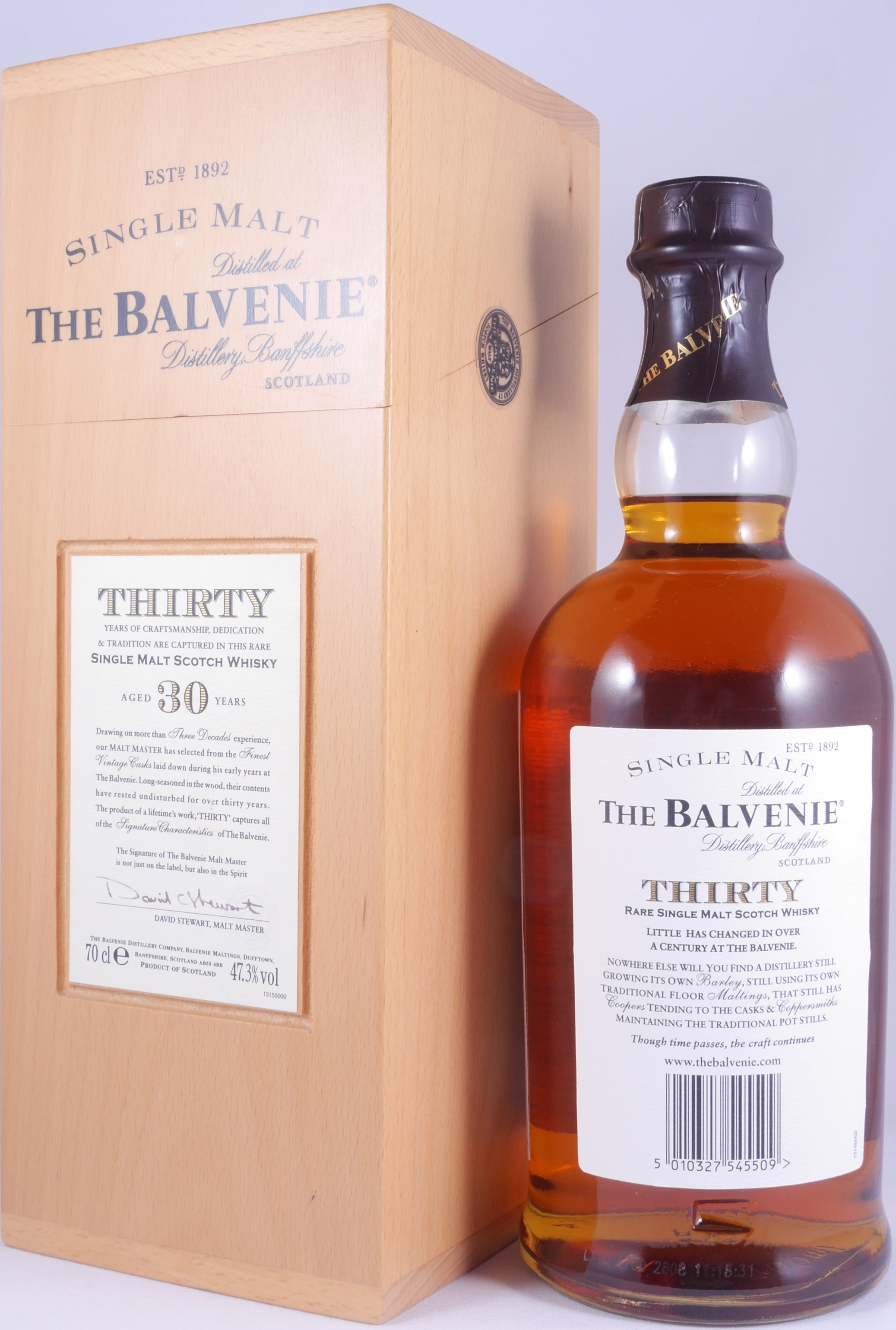 Balvenie single malt scotch whiskey