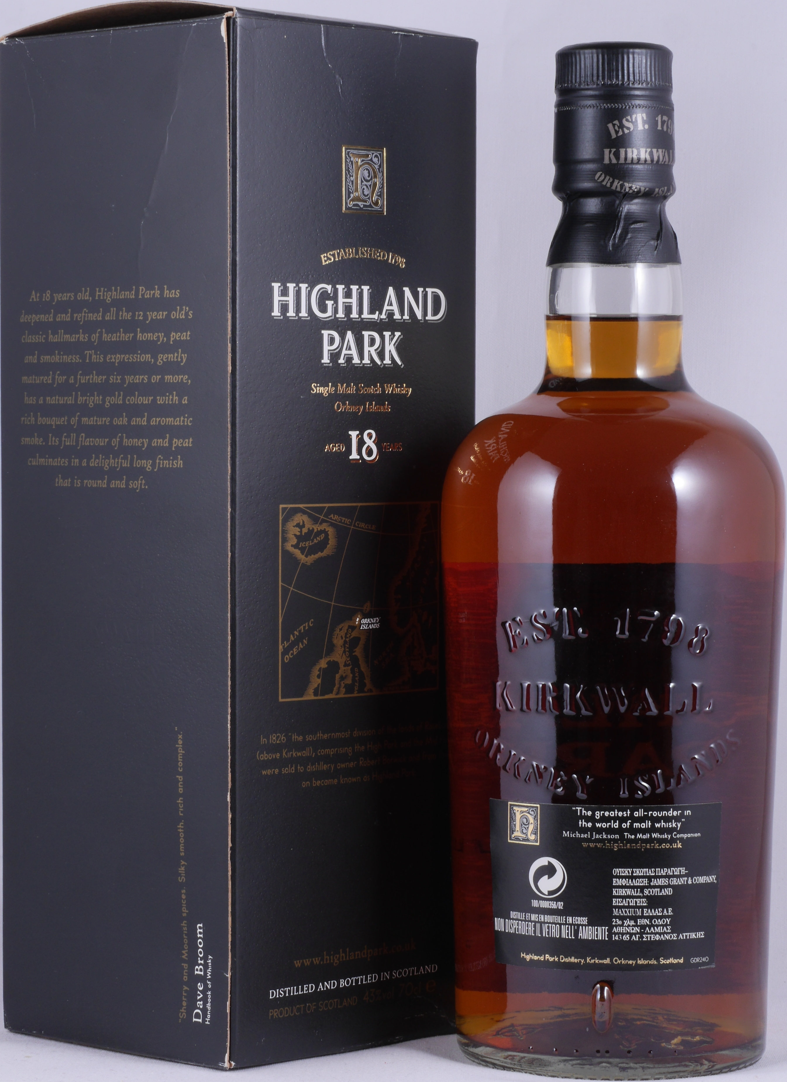 Highland Park 18 Years Sherry Casks Old Labe Orkney Islands Single Malt  Scotch Whisky 43,0% Vol. bei AmCom sicher online bestellen