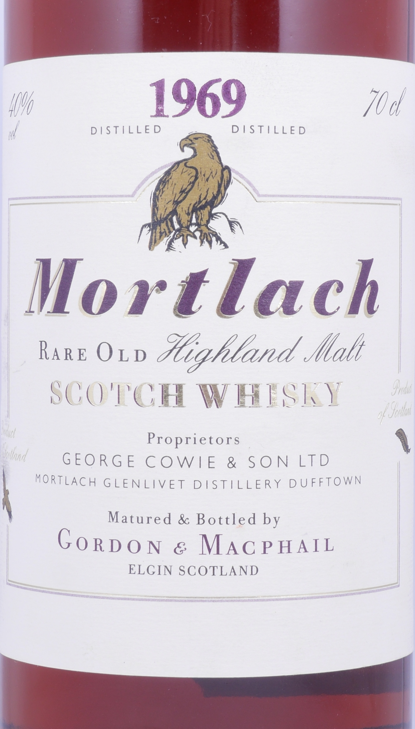 Buy Mortlach 1969 30 Years-old Sherry Casks White Eagle Label Gold Screw  Cap Gordon and MacPhail Rare Old Highland Single Malt Scotch Whisky 40.0%  ABV at AmCom secure online